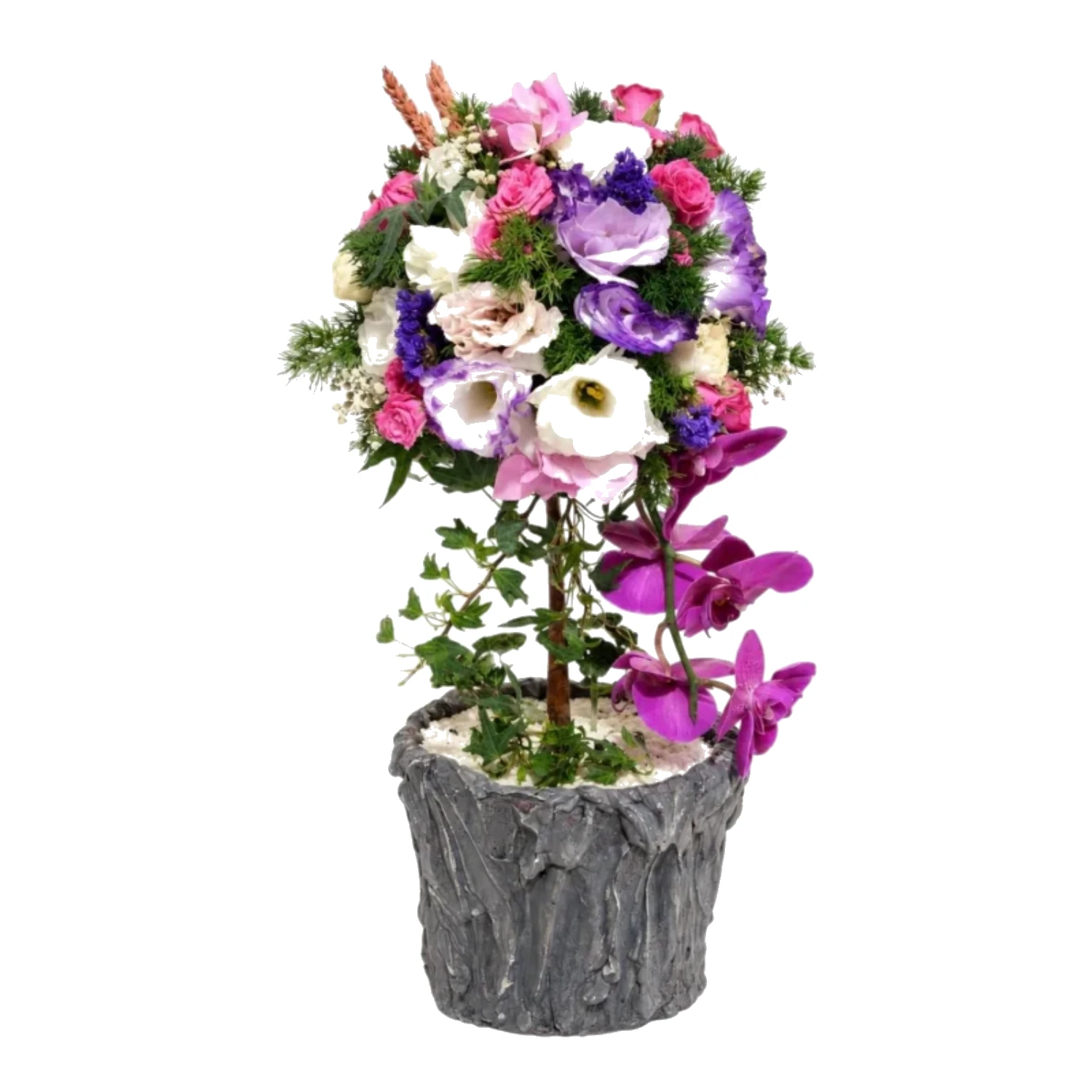 Mor Orkideli Premium Topiary Aranjmanı