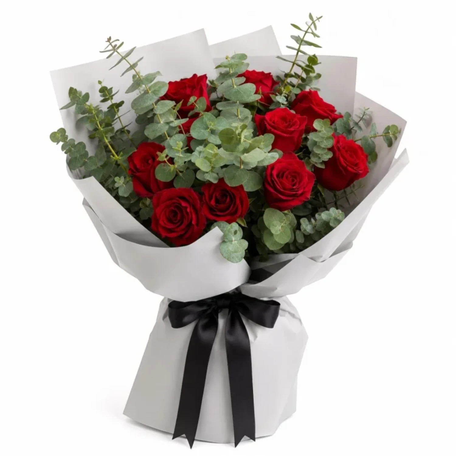 Velvet Noir Red Rose Bouquet