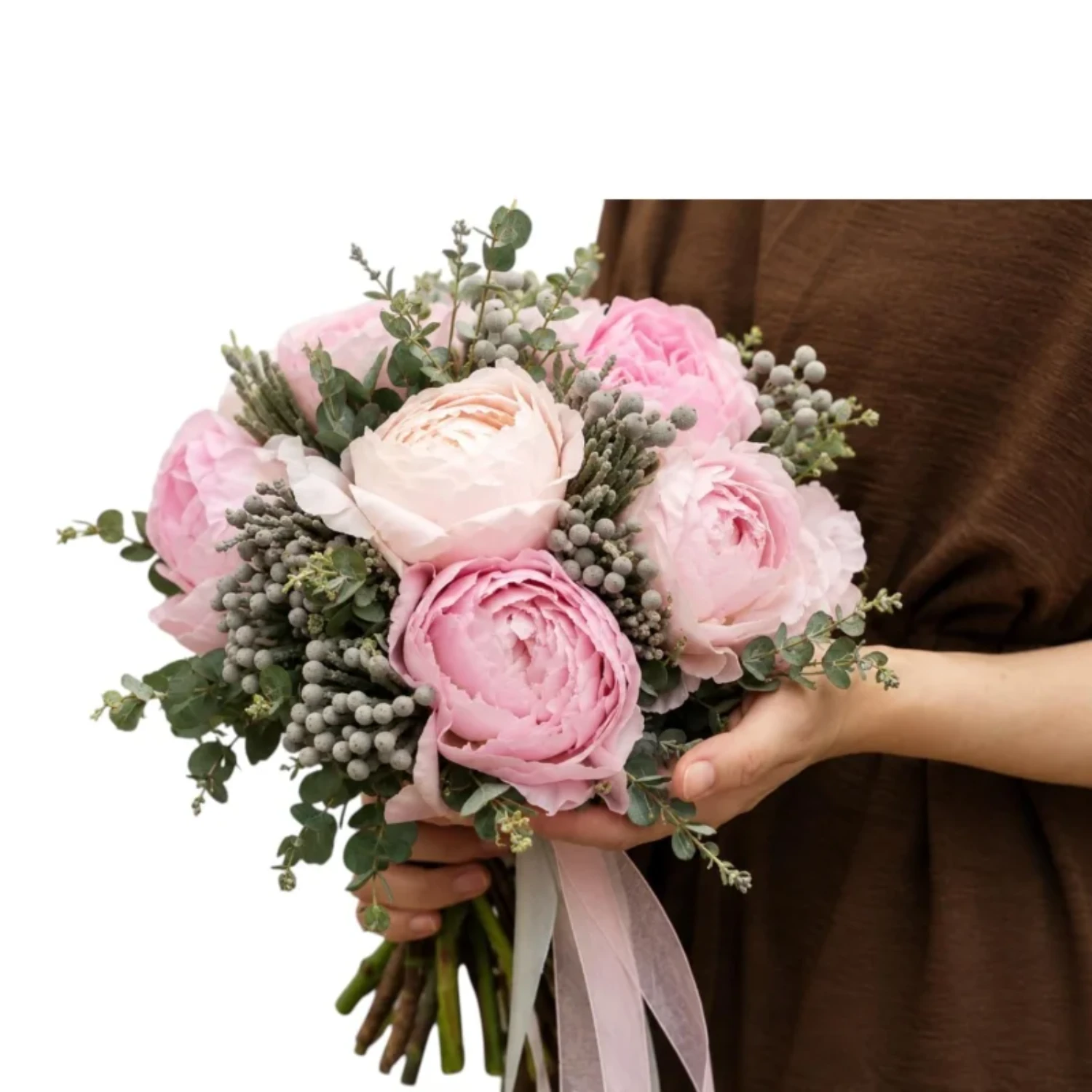 Dusty Rose Peony Bridal Bouquet