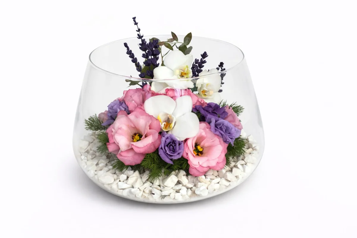 Beyaz Orkide ve Lisianthus