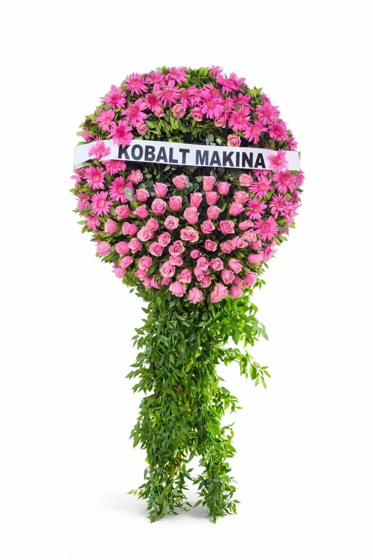 Pembe Gül ve Gerbera Ferforje Çelenk