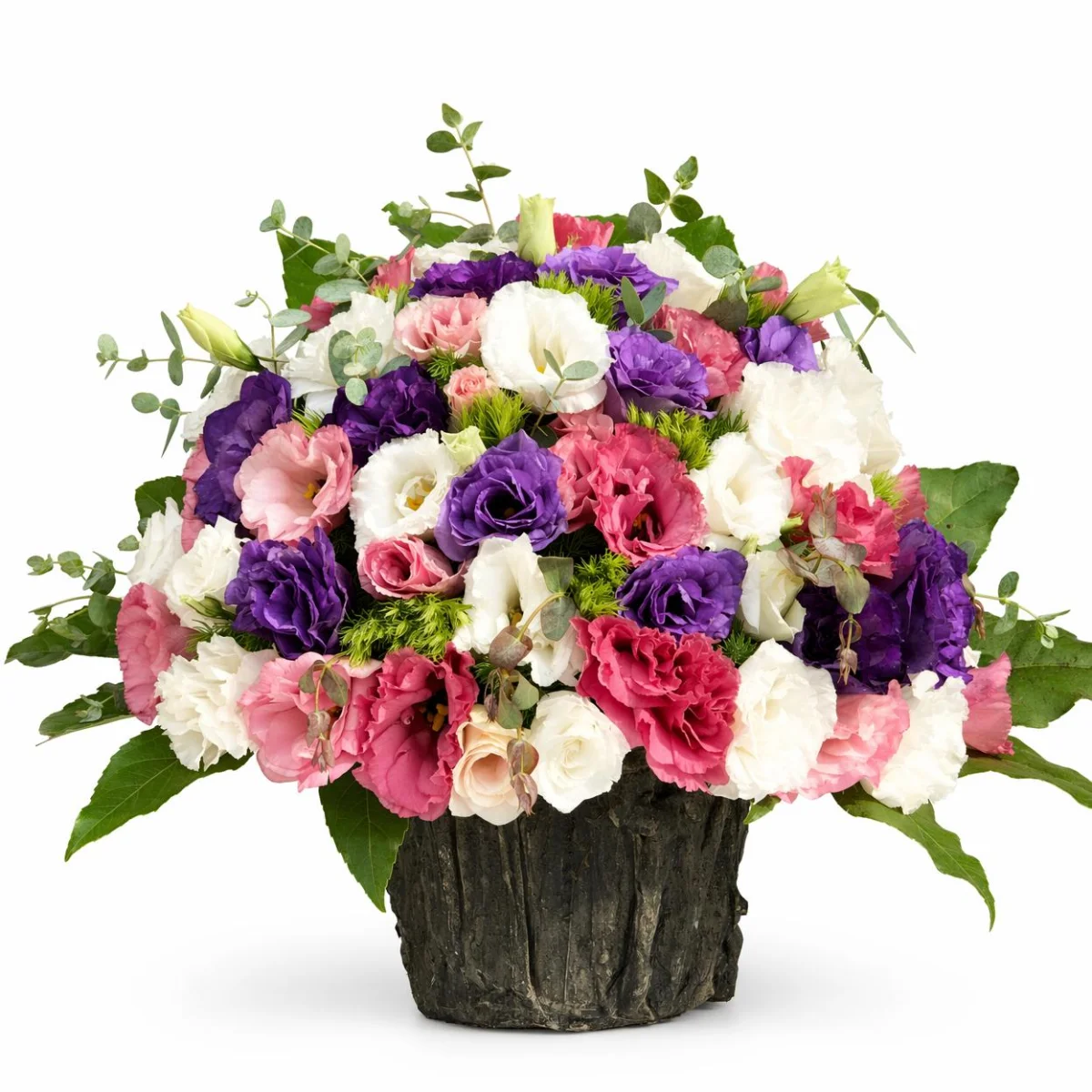 Vazoda Renkli Lisianthus Bahçesi