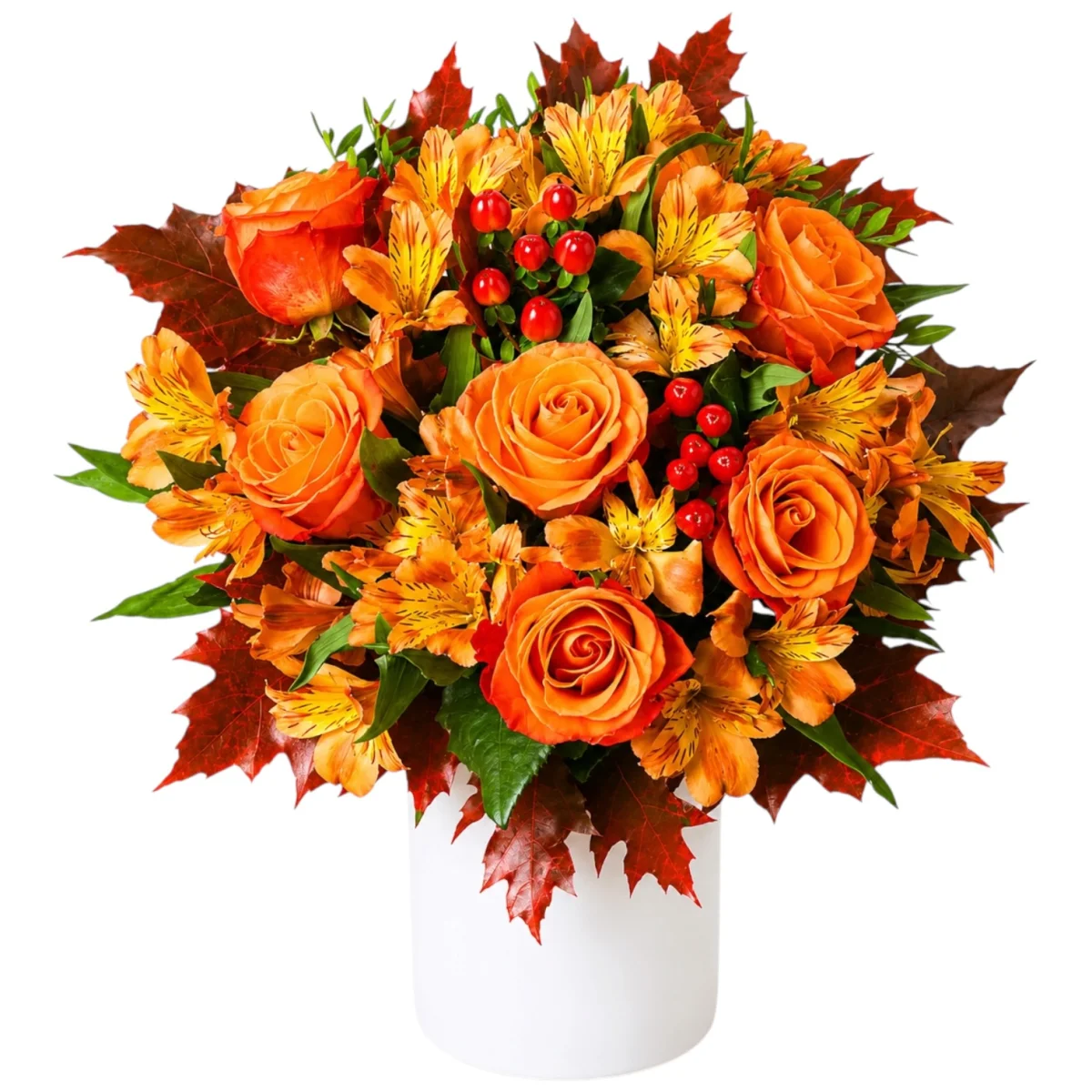 Turuncu Gül Ve Alstroemeria Aranjmanı