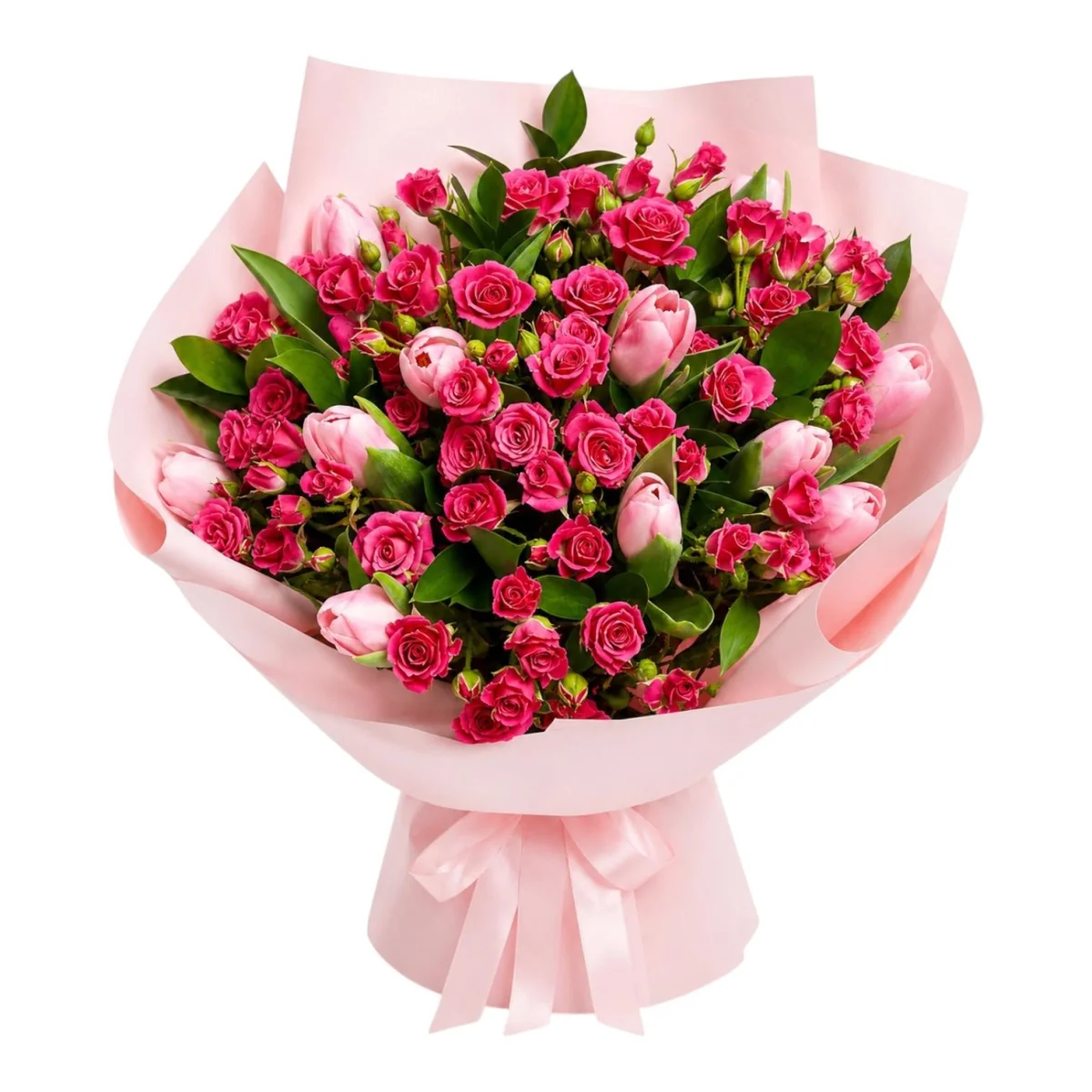 Lale ve Pembe Gül Buketi