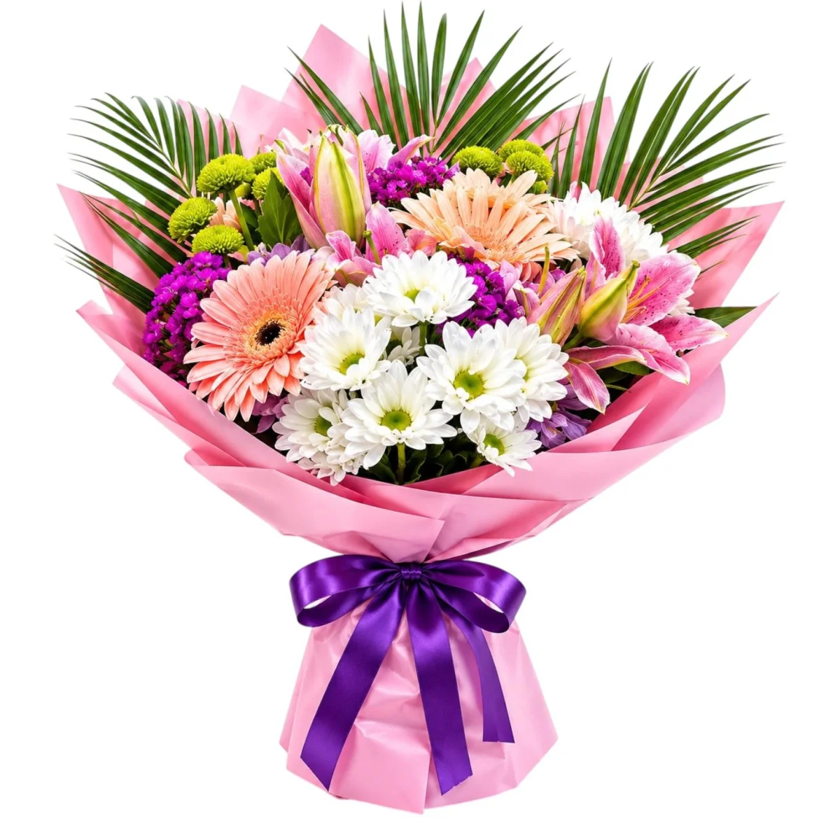 Gerbera ve Lilyum Karma Buketi
