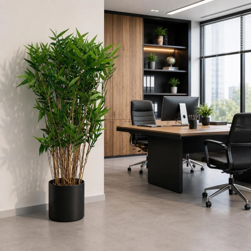 Dekoratif Saksılı Yeşil Bambu Bitkisi 70 Cm