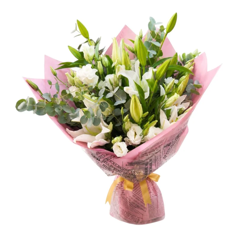 White Lily & Lisianthus Bouquet