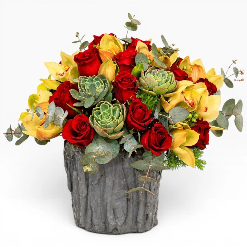 Gül, Orkide ve Sukulent Aranjmanı