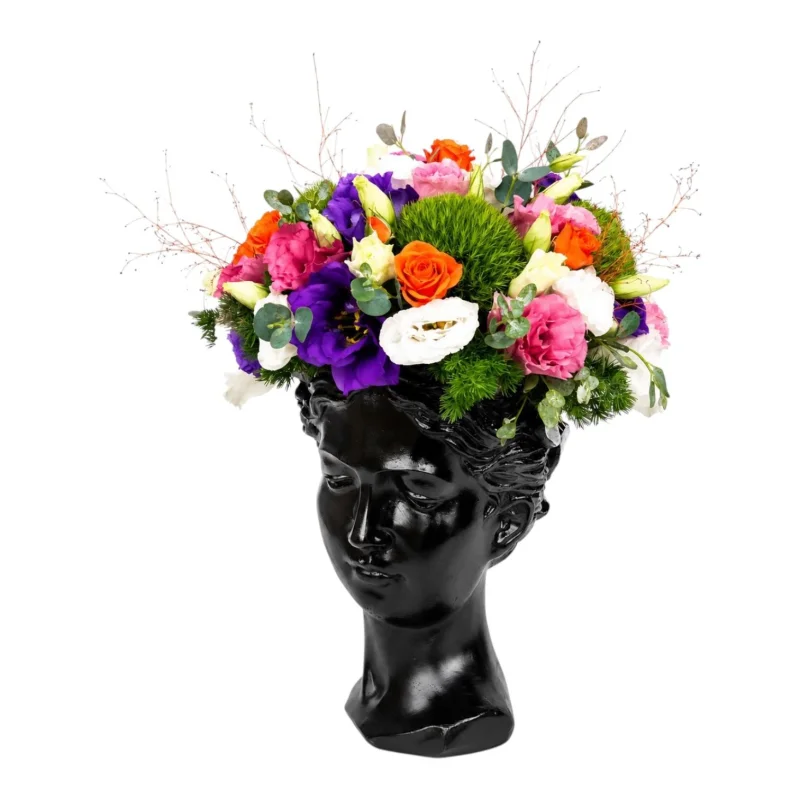 Beyaz Orkide ve Kırmızı Gerbera Premium Aranjmanı